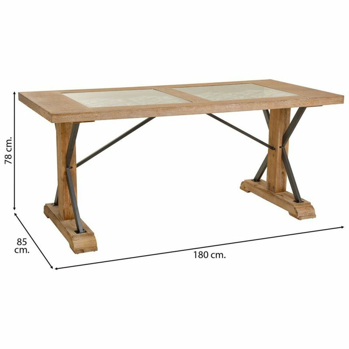Bord Alexandra House Living Brun 85 x 78 x 180 cm - 5