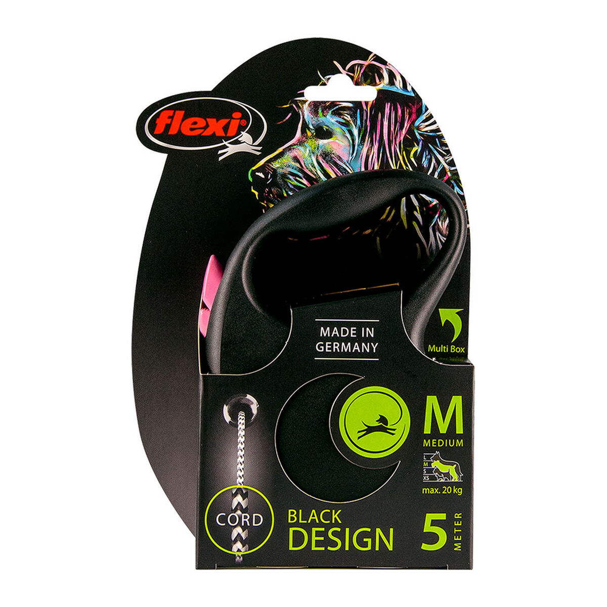 DoHundkoppel Flexi BLACK DESIGN 5 m Rosa Storlek S - 6