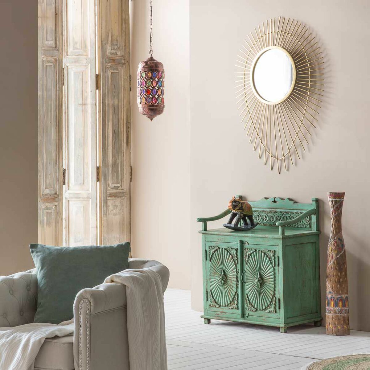 Väggspegel Alexandra House Living Gyllene 6 x 105 x 77 cm Cirklar - 3