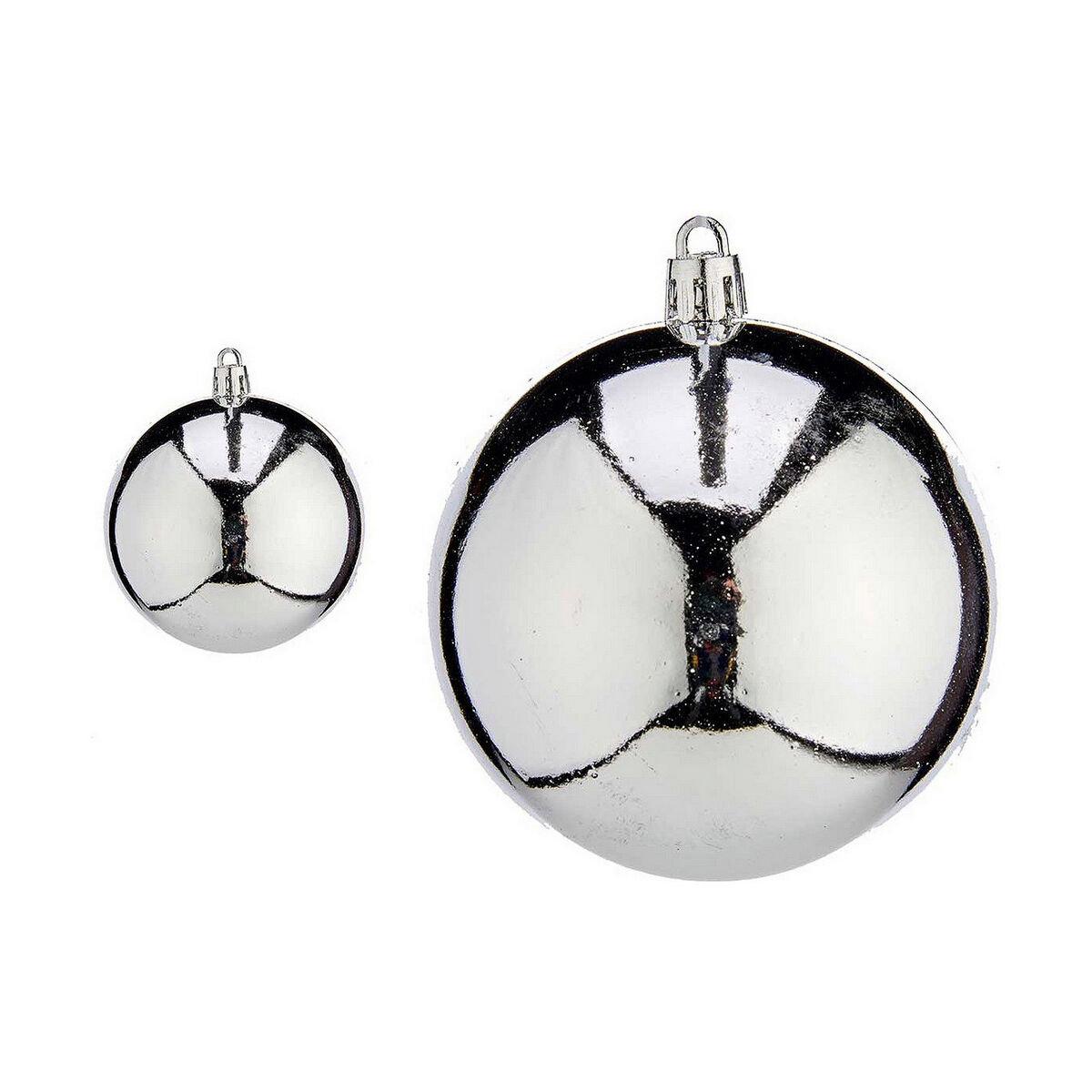 Julgranskulor Krist+ K1912475-3 Silvrig Plast Ø 8 cm 16 antal