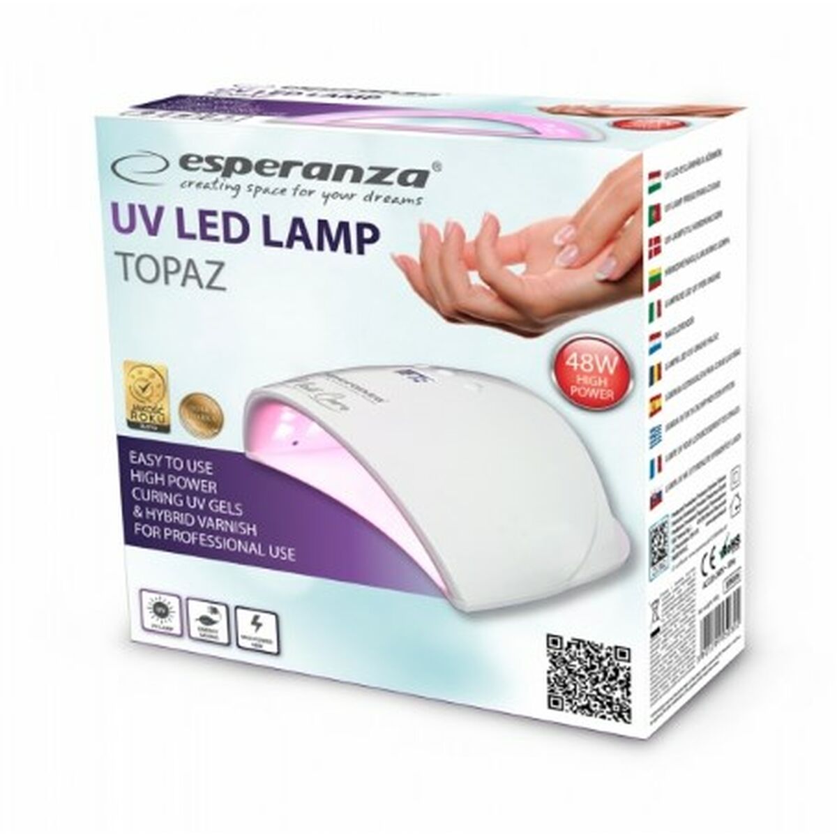 Nageltork Esperanza EBN006 Vit Rosa 48 W - 2
