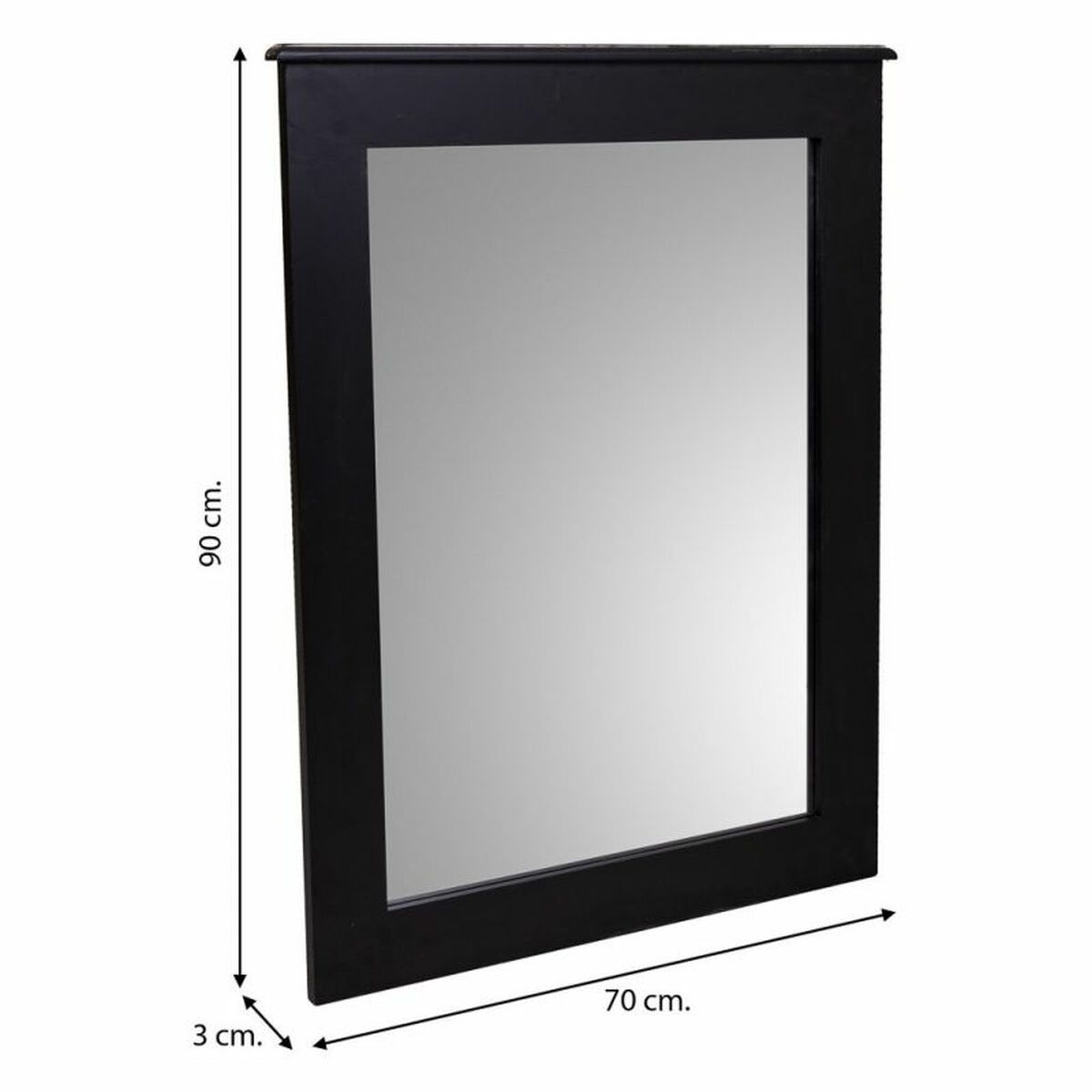 Väggspegel Alexandra House Living Svart 3 x 90 x 70 cm Rektangulär - 4