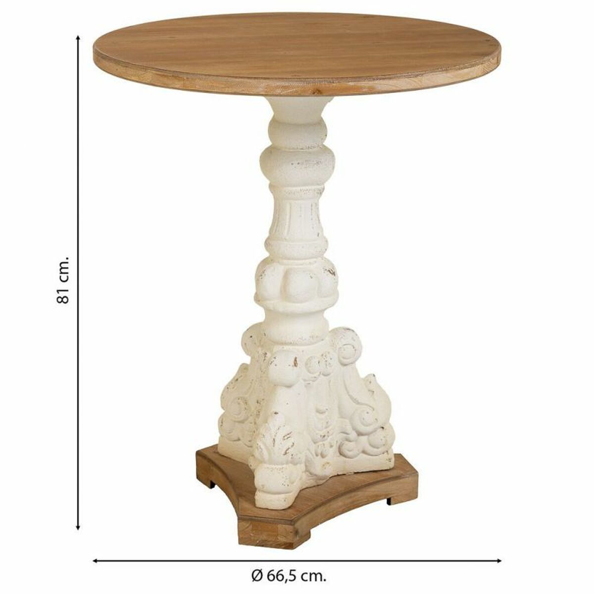 Soffbord Alexandra House Living Vit Granträ Trä MDF 66 x 81 x 66 cm - 4