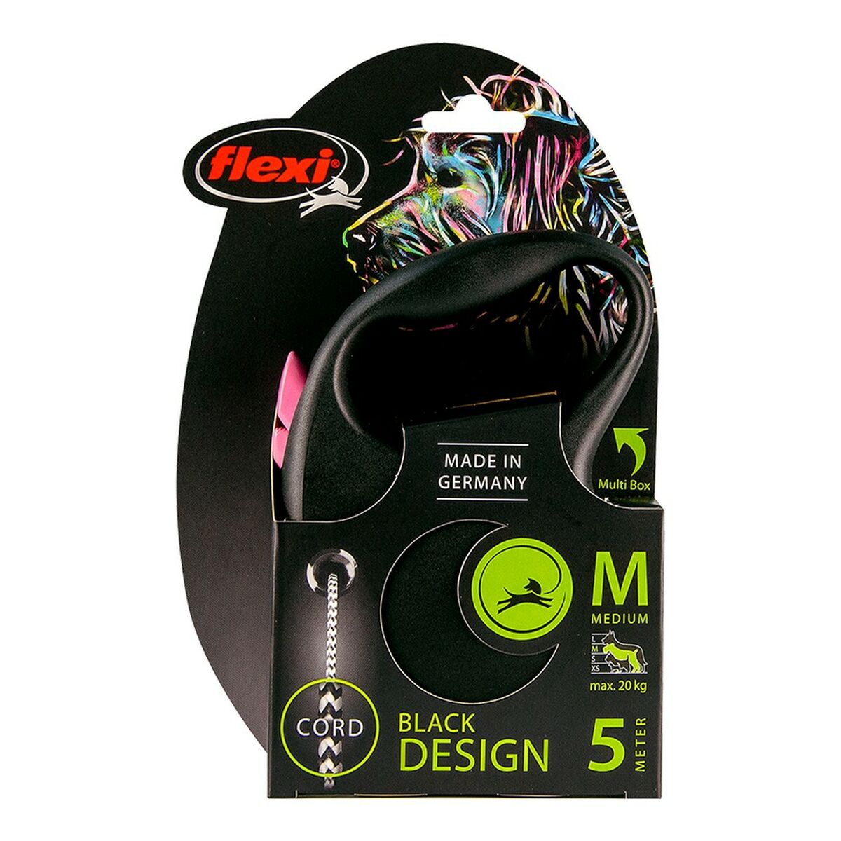 DoHundkoppel Flexi BLACK DESIGN 5 m Rosa Storlek M - 6