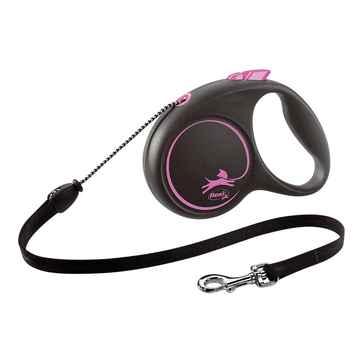 DoHundkoppel Flexi BLACK DESIGN 5 m Rosa Storlek M - 7