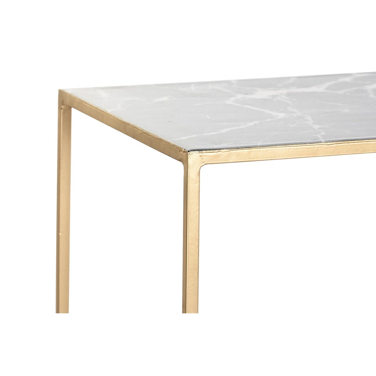 2-bordsset DKD Home Decor Vit Svart Gyllene 100 x 28 x 80 cm - 3