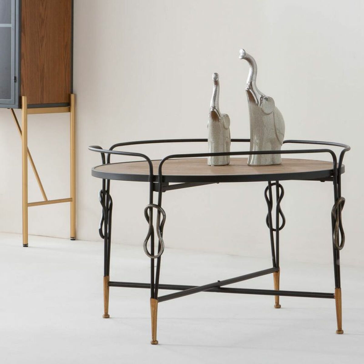 Soffbord Alexandra House Living Brun Metall Granträ Trä MDF 78 x 53 x 78 cm - 3