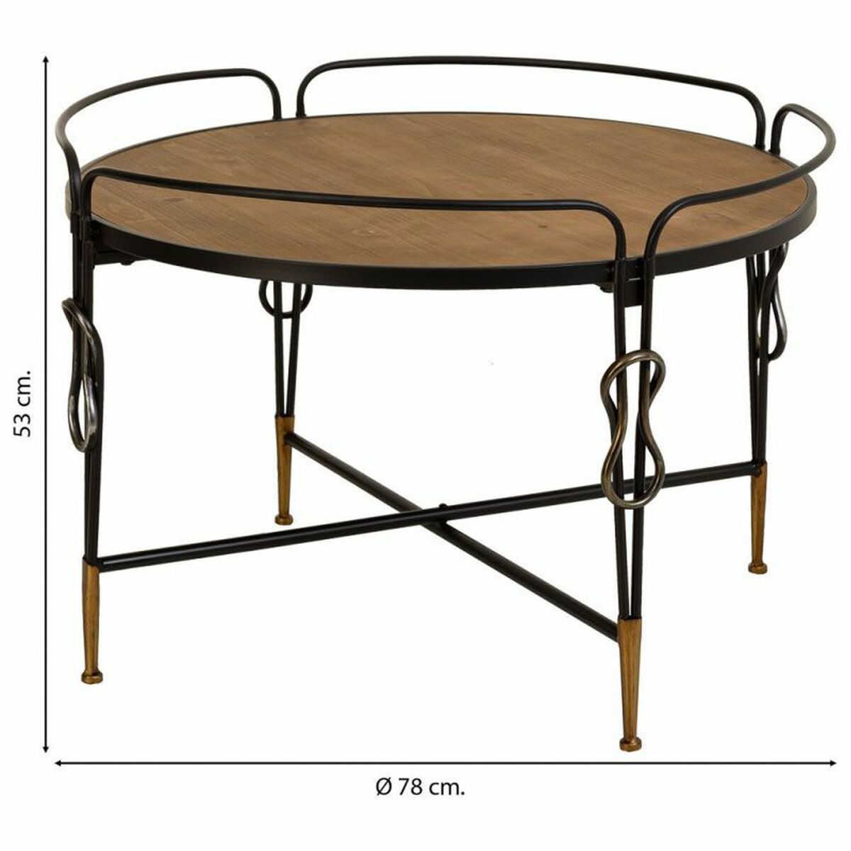 Soffbord Alexandra House Living Brun Metall Granträ Trä MDF 78 x 53 x 78 cm - 5
