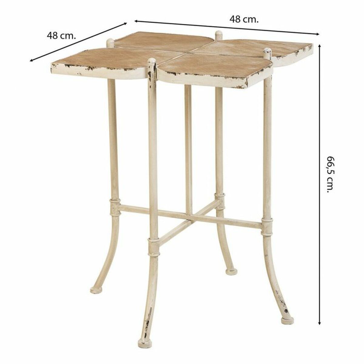 Soffbord Alexandra House Living Vit Metall Granträ Trä MDF 48 x 66 x 48 cm - 4