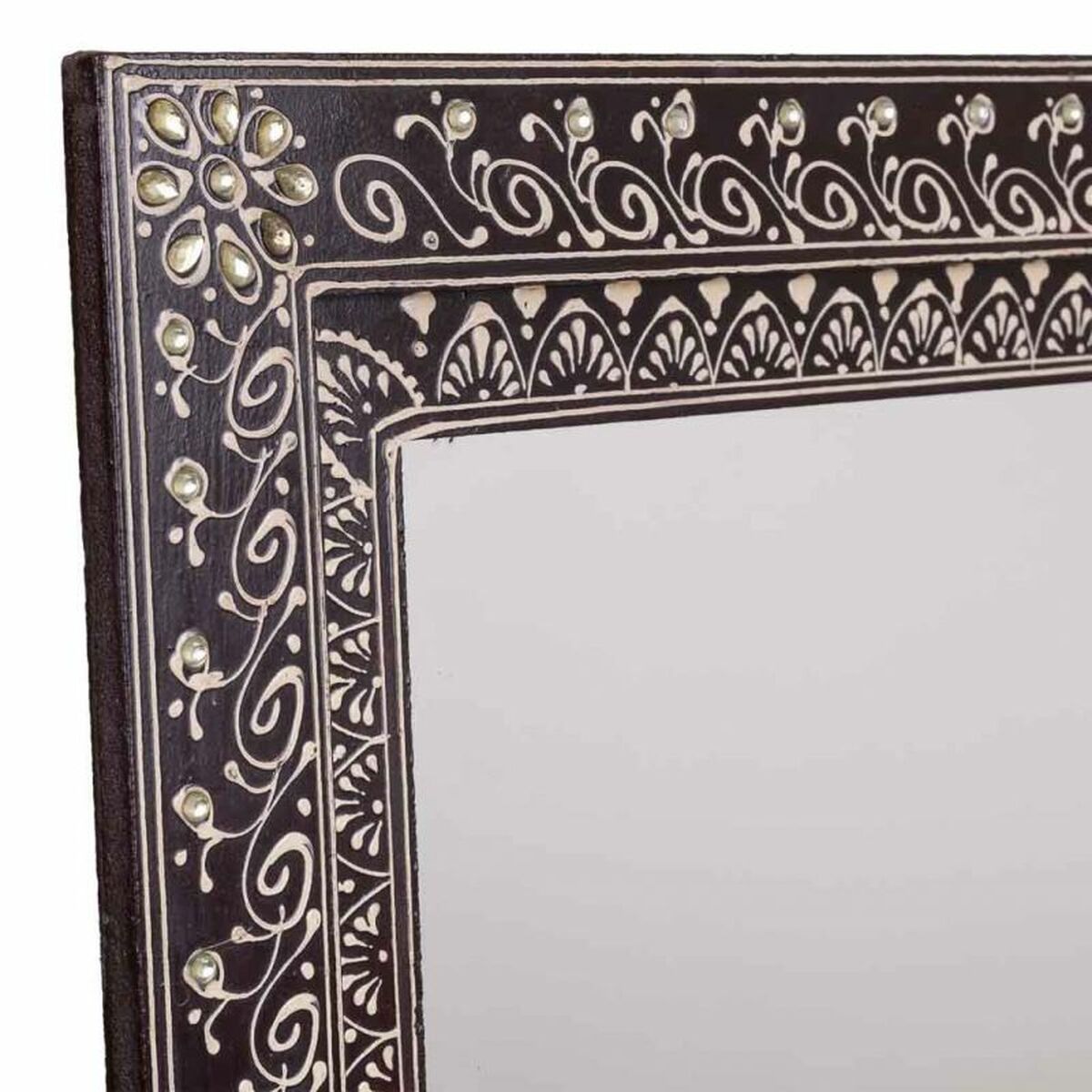 Väggspegel Alexandra House Living Vit Brun 1 x 62 x 42 cm Rektangulär - 8