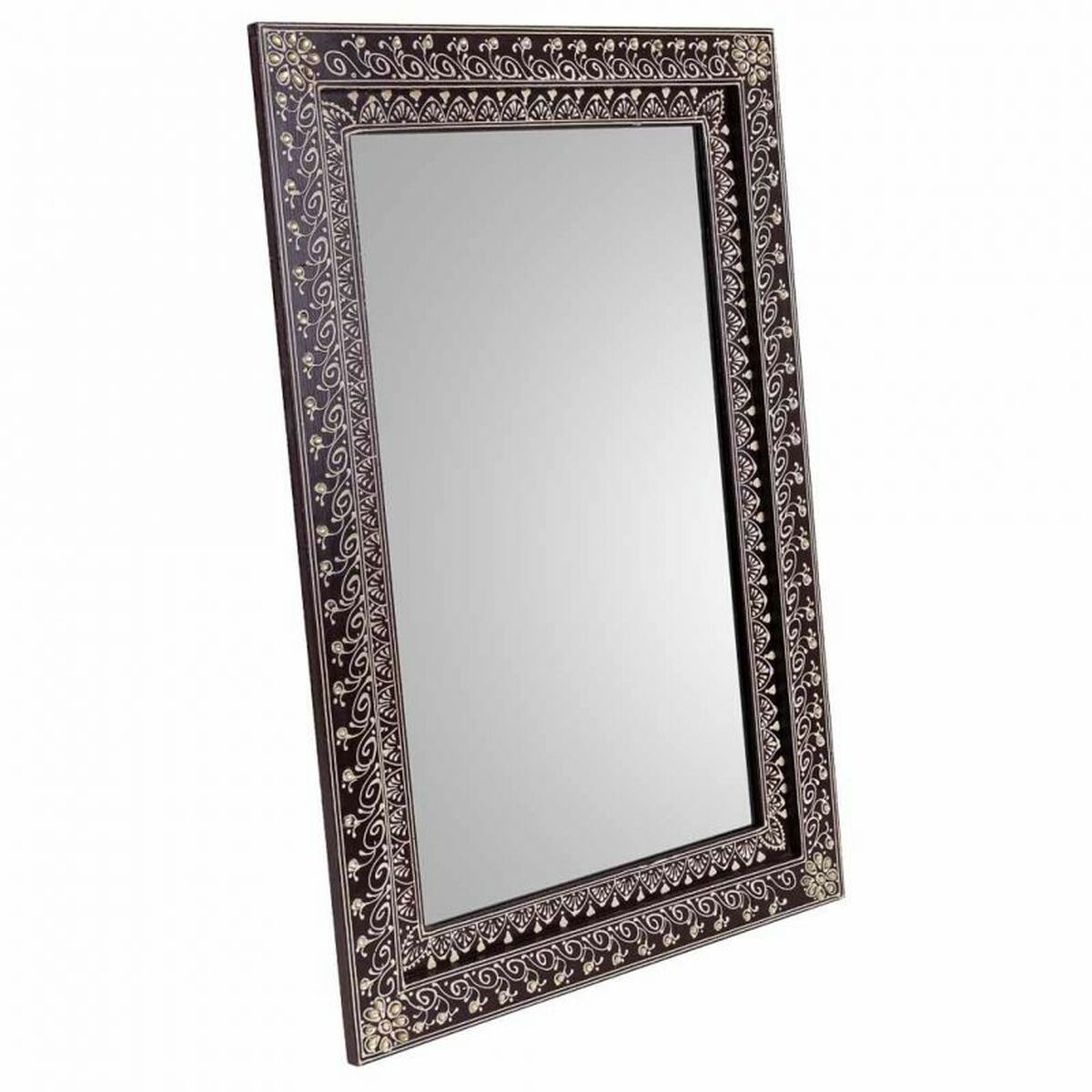 Väggspegel Alexandra House Living Vit Brun 1 x 62 x 42 cm Rektangulär - 4