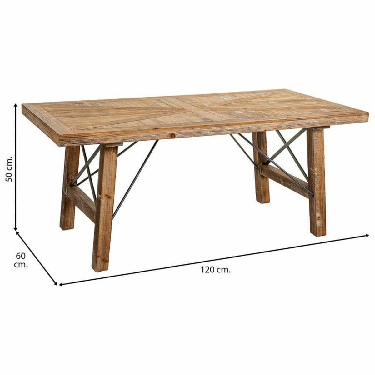 Soffbord Alexandra House Living Brun Granträ Trä MDF 60 x 50 x 120 cm - 3