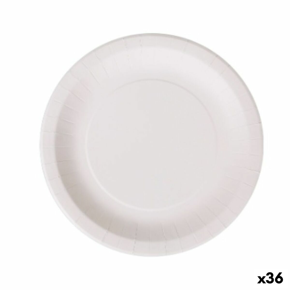 Tallriksset Algon Engångsanvändning Vit Papp 28 cm (36 antal) - 3