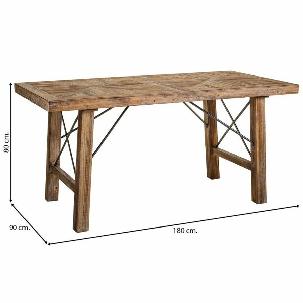 Bord Alexandra House Living Brun 80 x 77 x 160 cm - 3