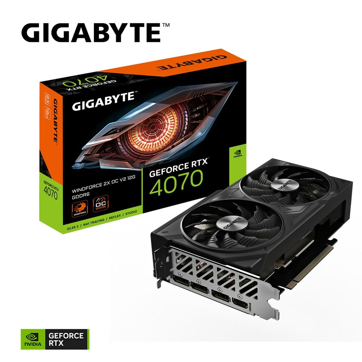 Grafikkort Gigabyte WINDFORCE 2X OC V2 GEFORCE RTX 4070 12 GB GDDR6 - 2