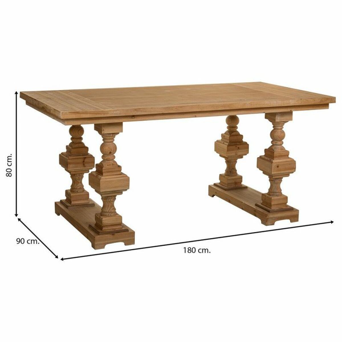 Bord Alexandra House Living Brun 90 x 80 x 180 cm - 4