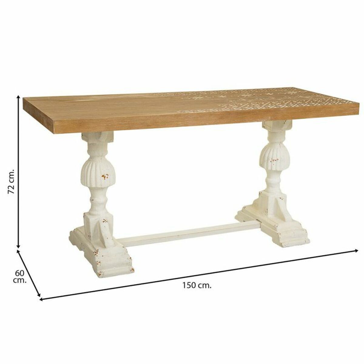 Bord Alexandra House Living Brun 60 x 72 x 150 cm - 4