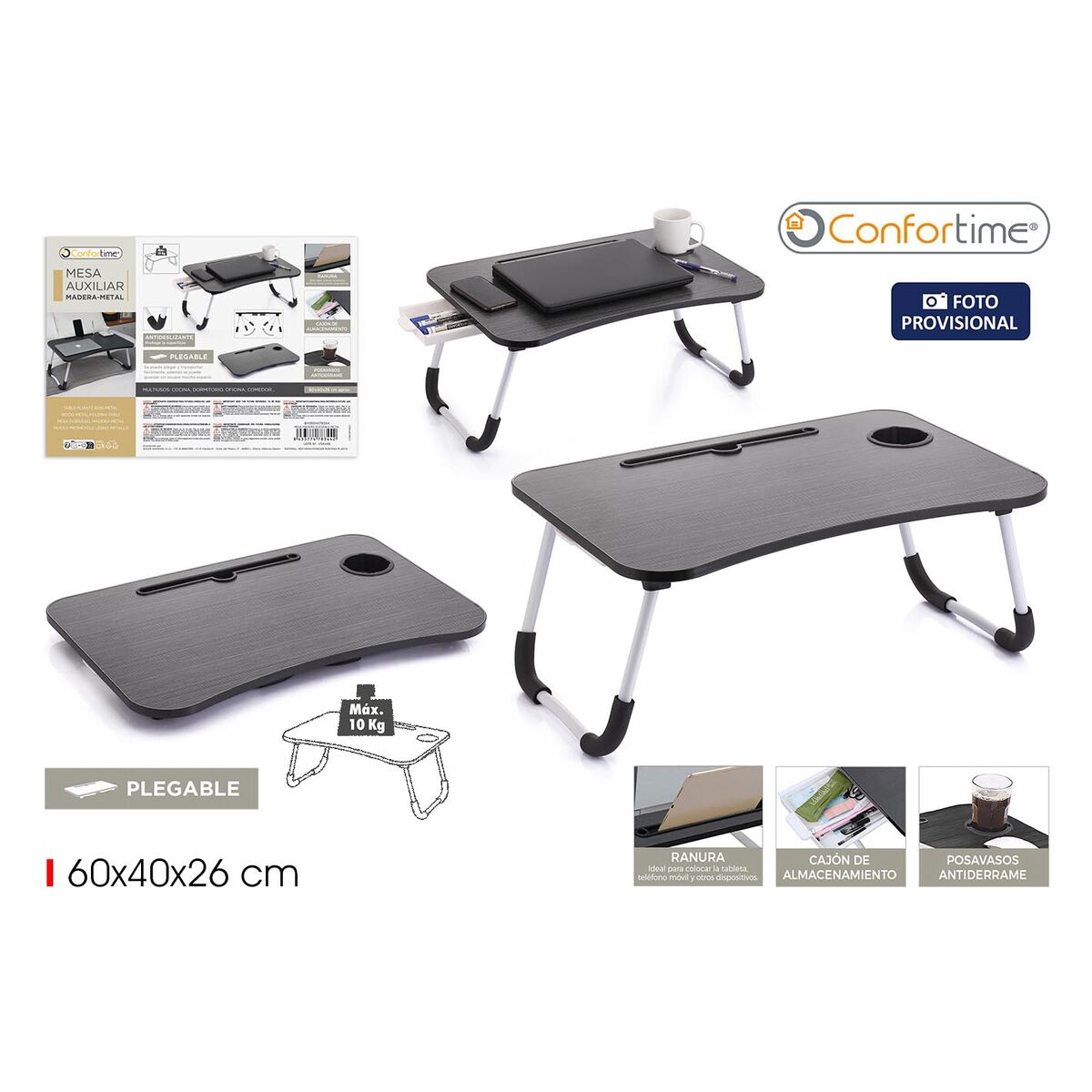 Laptopbord Confortime 60 x 40 x 26 cm 6 antal - 2