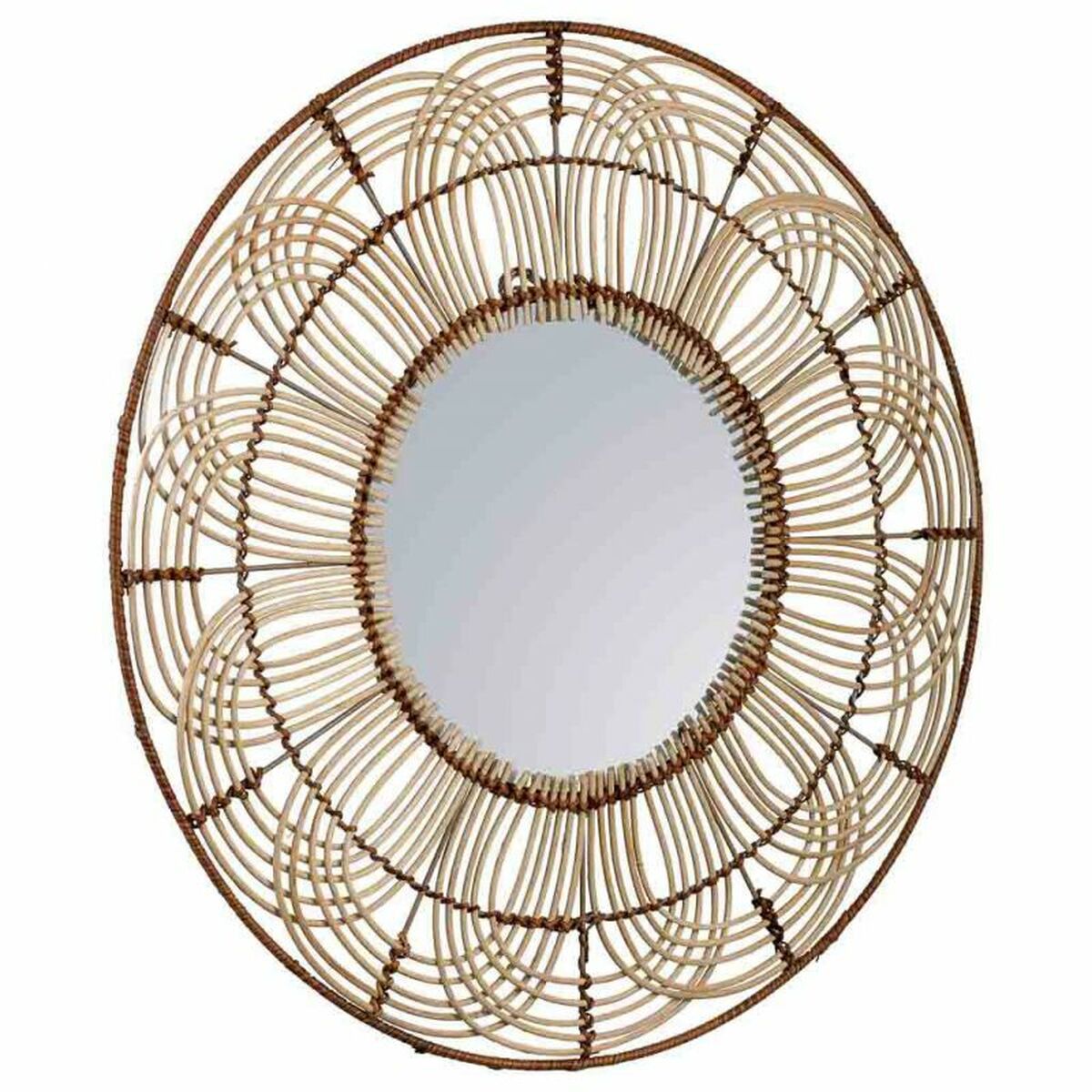 Väggspegel Alexandra House Living Brun 3 x 61 x 61 cm Cirklar - 4