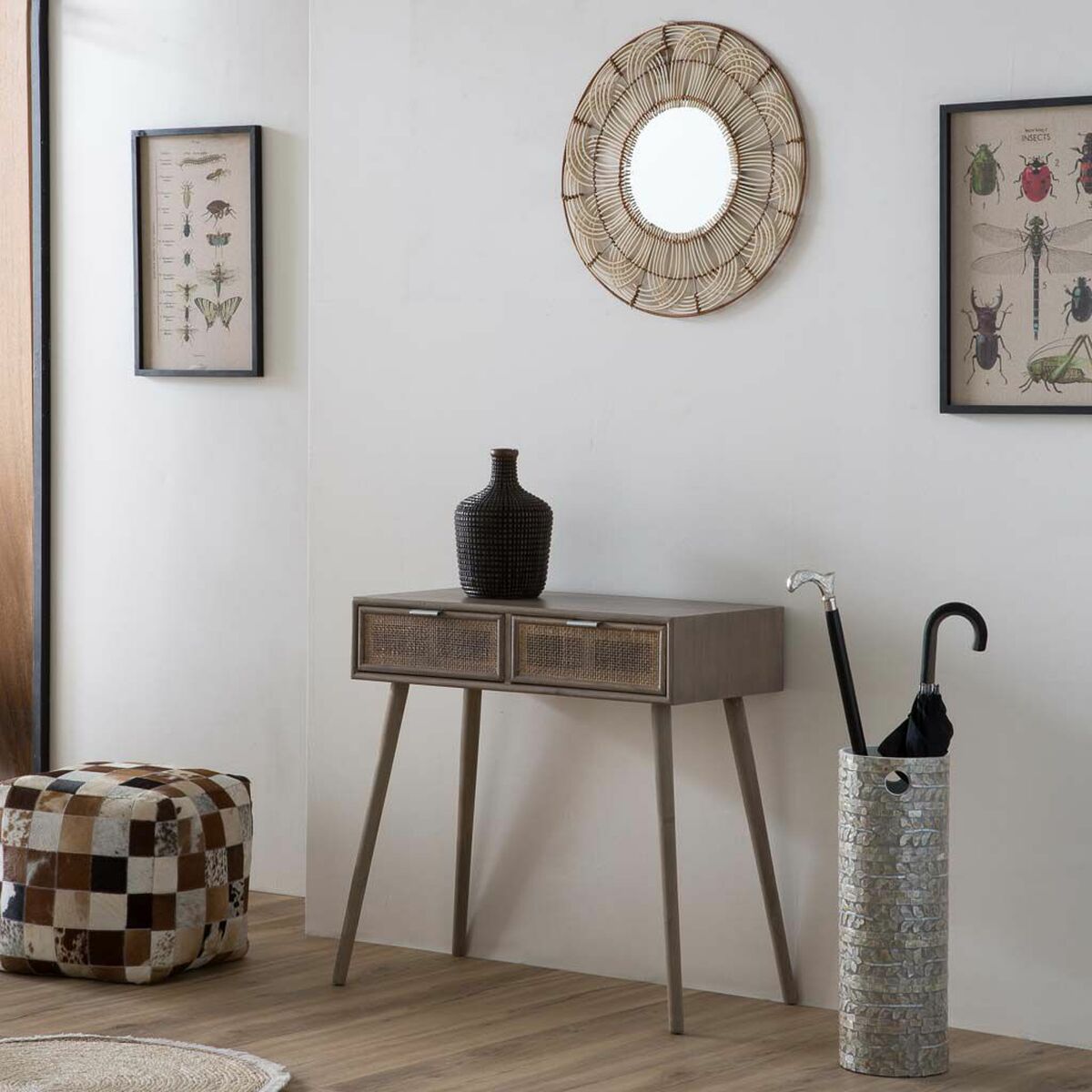 Väggspegel Alexandra House Living Brun 3 x 61 x 61 cm Cirklar - 3