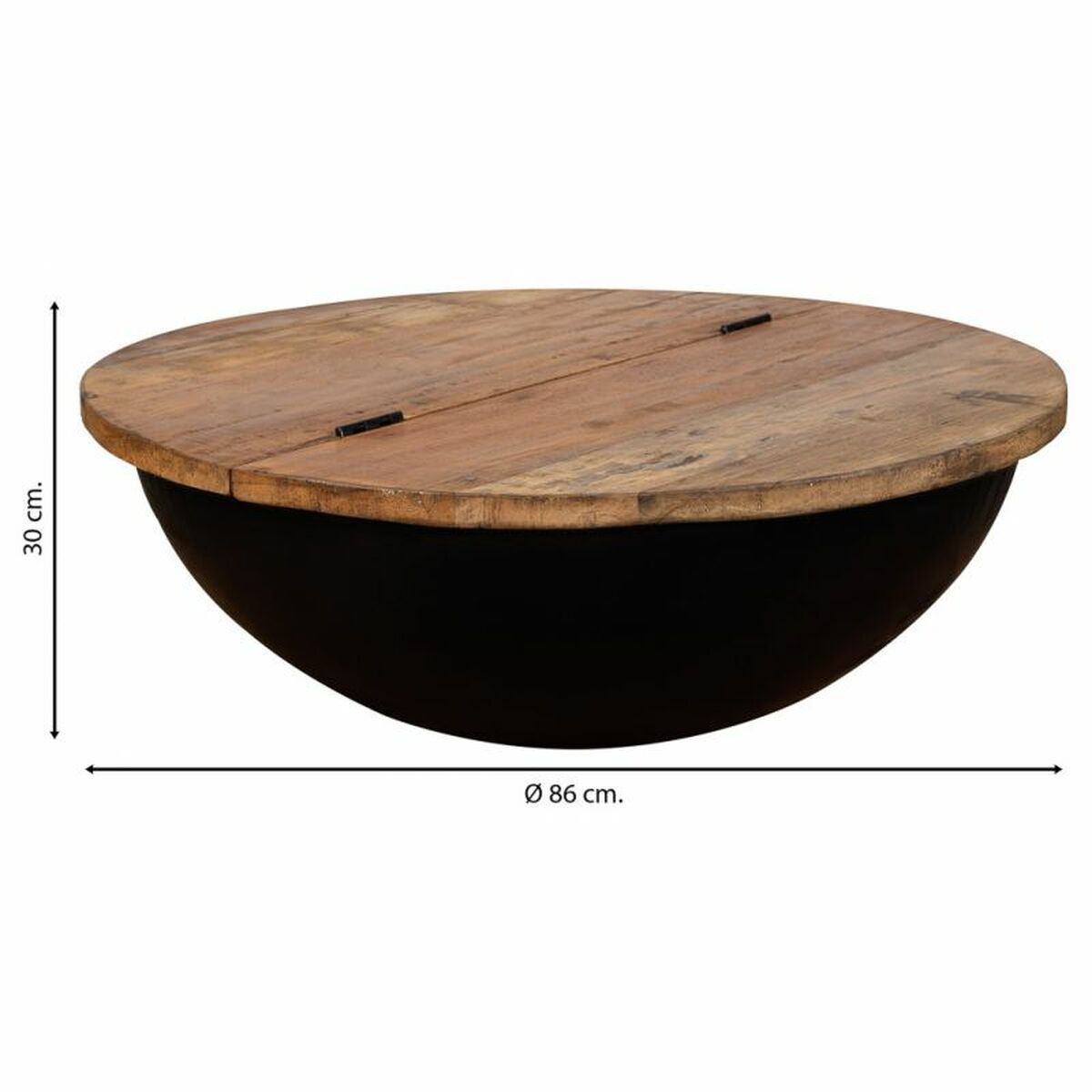 Soffbord Alexandra House Living Svart Järn Mangoträ 86 x 30 x 86 cm - 4