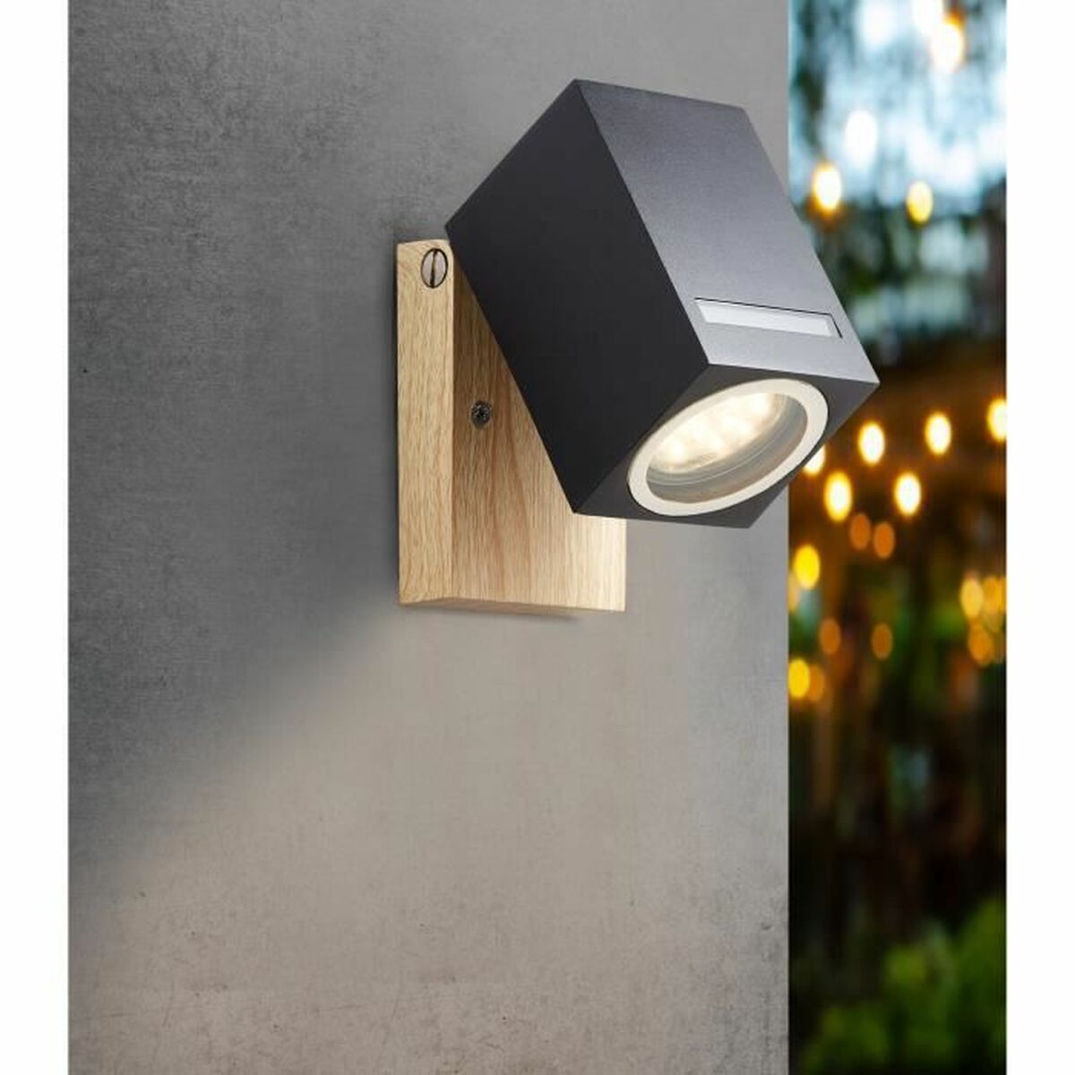 Vägglykta Brilliant Galeni Svart Naturell Metall Glas 20 W GU10 - 4