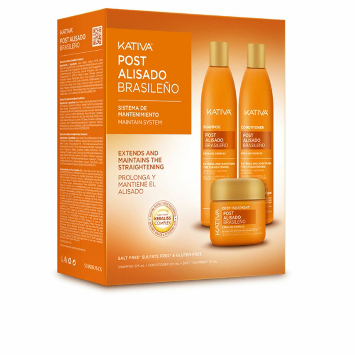 Schampo och balsam Kativa KERATIN EXPRESS 3 Delar - 2