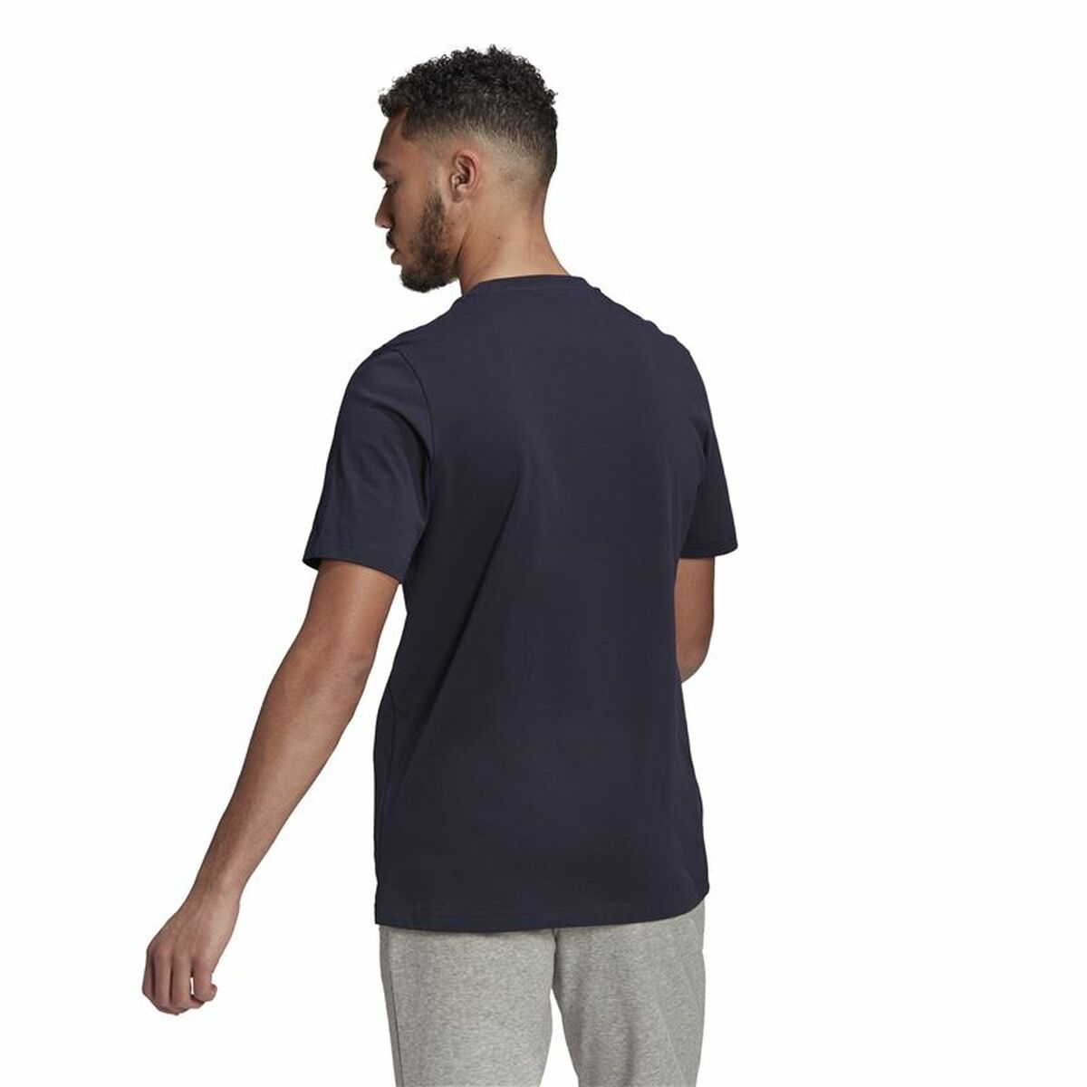 T-shirt med kortärm Herr  Essentials Big Logo  Adidas Legend Ink  Blå - 5