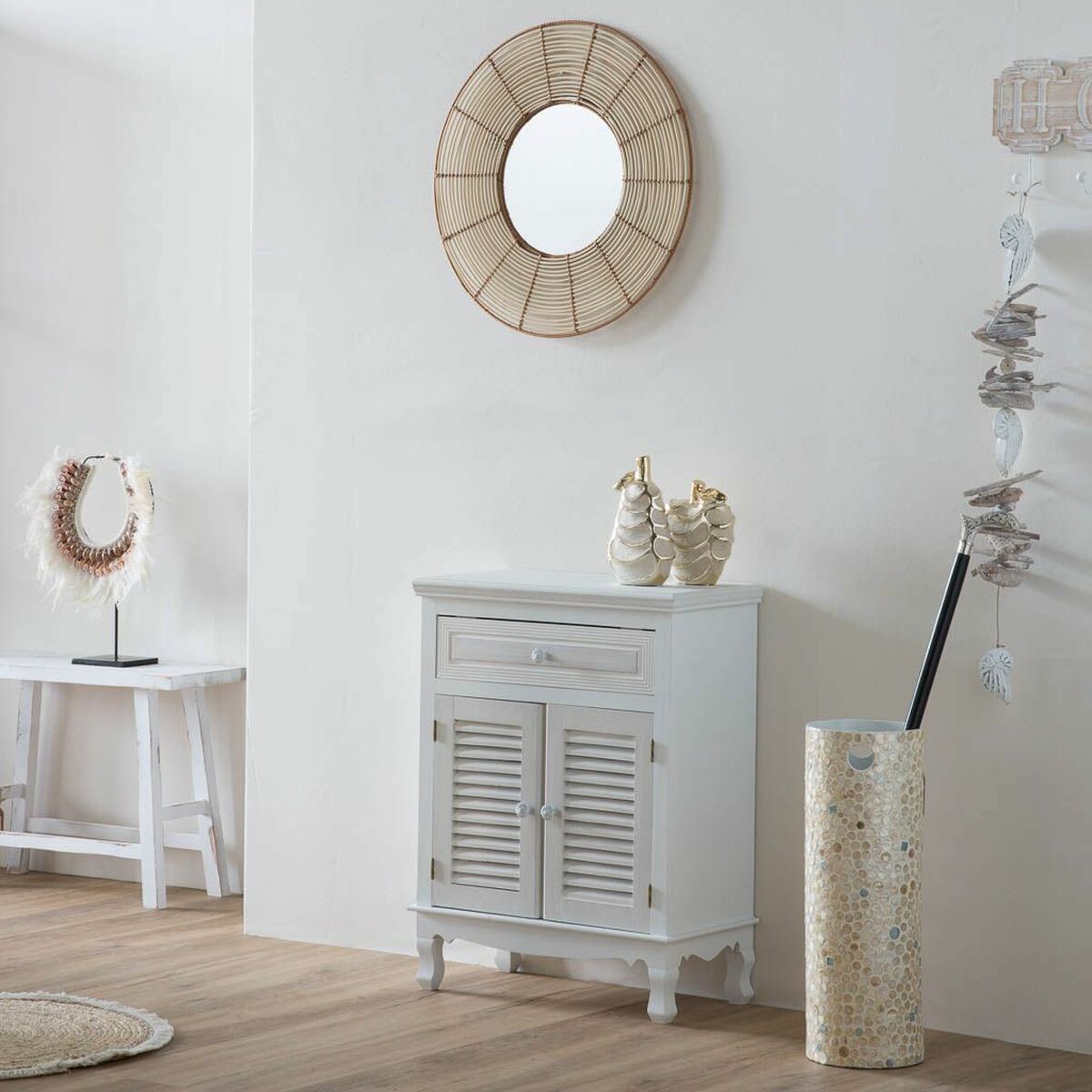 Väggspegel Alexandra House Living Brun 3 x 61 x 61 cm Cirklar - 7