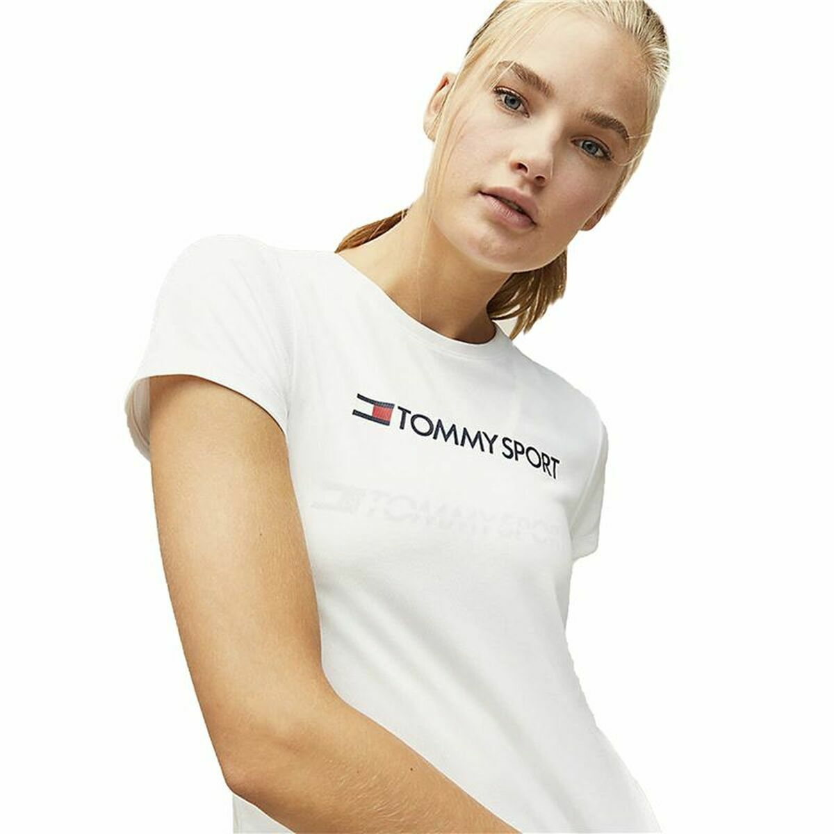 T-shirt med kortärm Herr Tommy Hilfiger Logo Chest Vit - 12