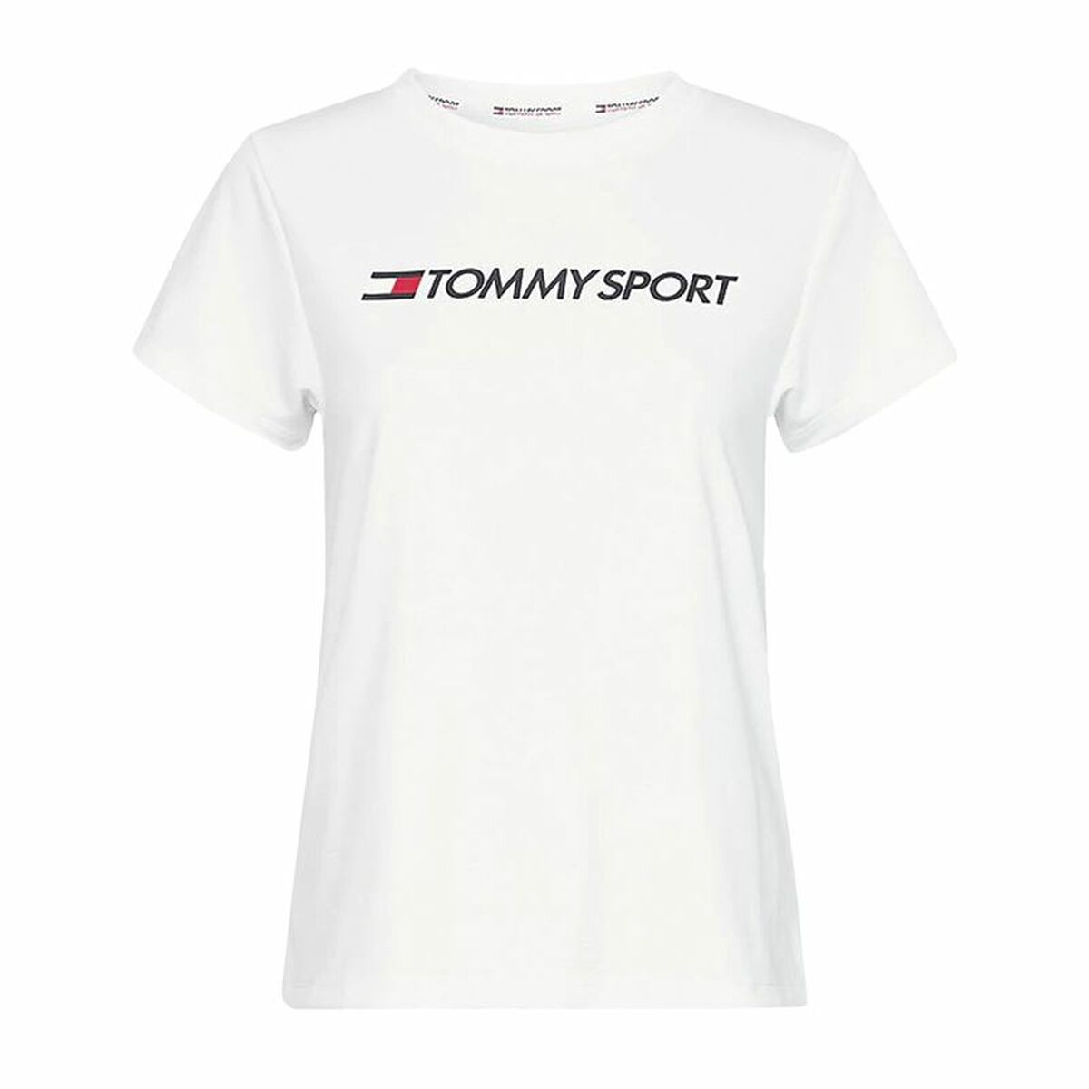 T-shirt med kortärm Herr Tommy Hilfiger Logo Chest Vit