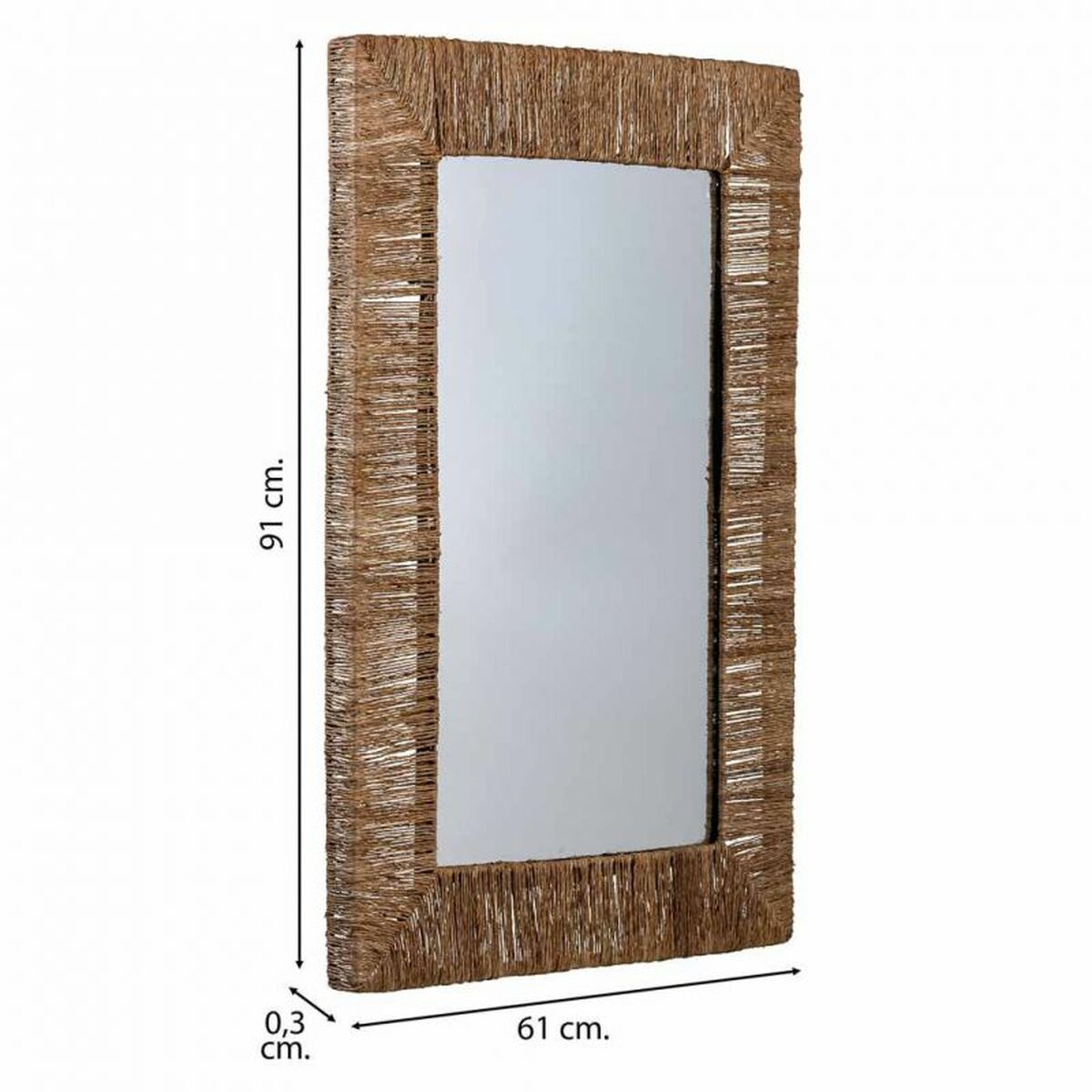 Väggspegel Alexandra House Living Brun 3 x 61 x 91 cm Rektangulär - 4