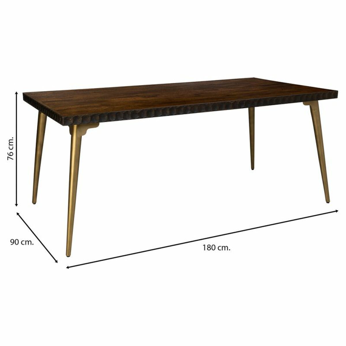 Bord Alexandra House Living Brun 90 x 76 x 180 cm - 2