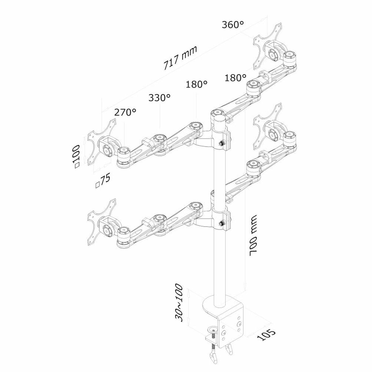 TV-fäste Neomounts FPMA-D935D4 26" 6 Kg - 3