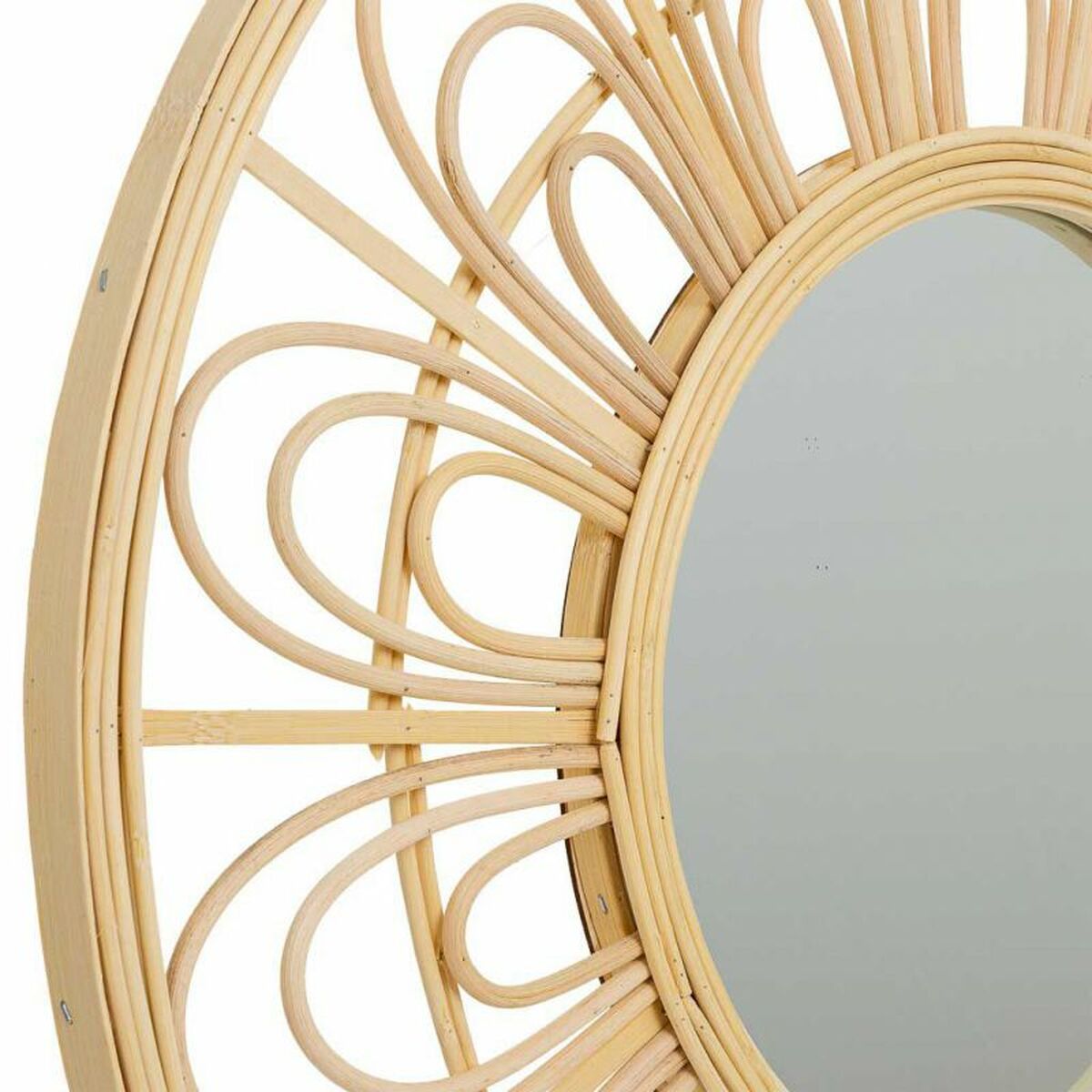Väggspegel Alexandra House Living Naturell Bambu Rattan 55 x 2 x 55 cm - 6