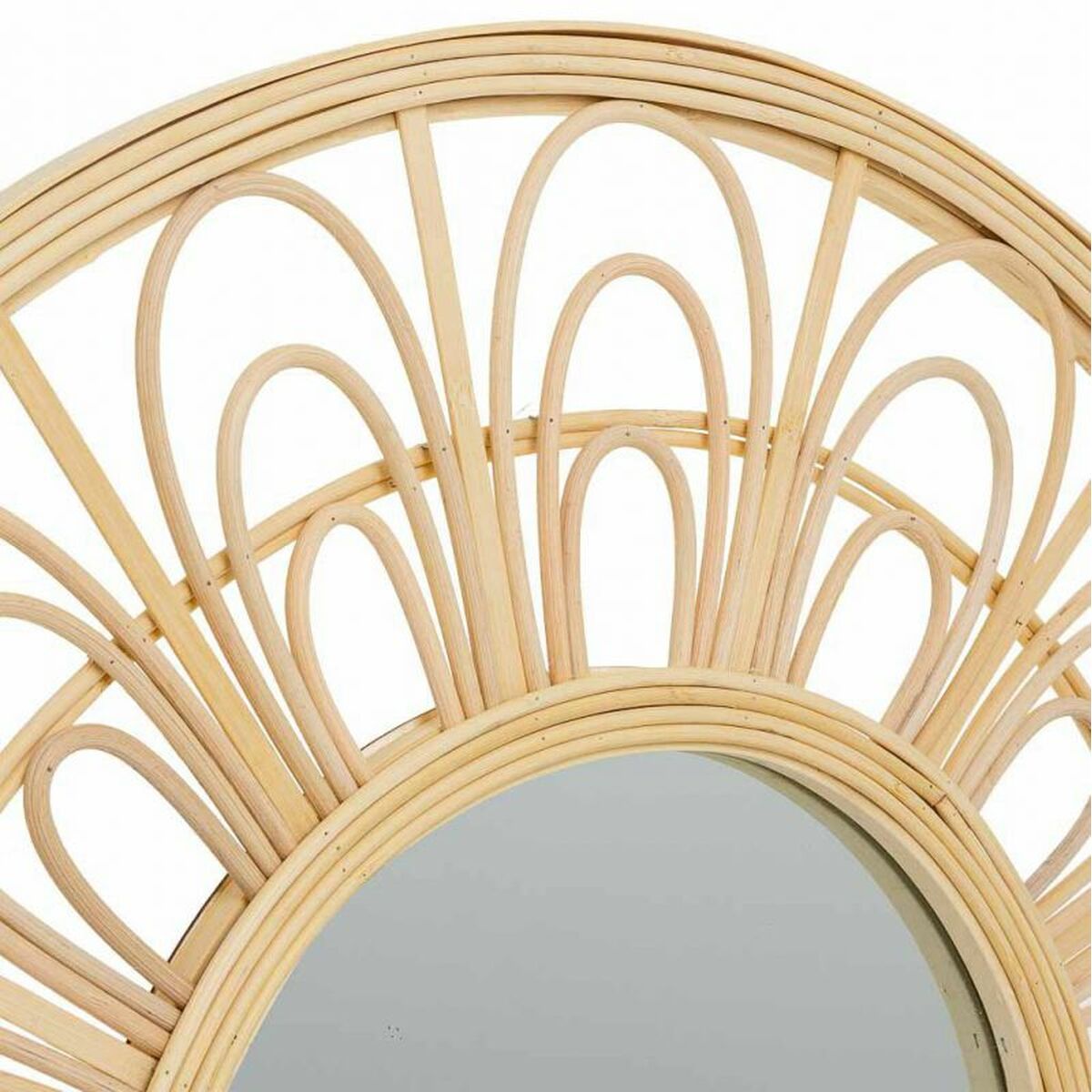 Väggspegel Alexandra House Living Naturell Bambu Rattan 55 x 2 x 55 cm - 5