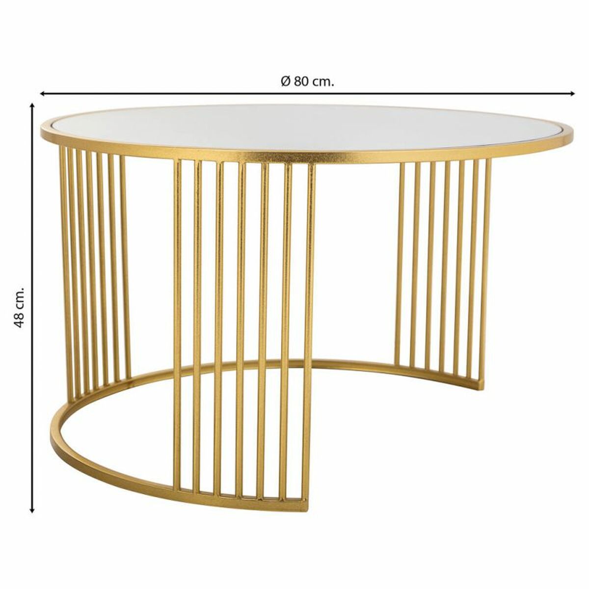 Soffbord Alexandra House Living Guld Järn Speglar Trä MDF 80 x 48 x 80 cm - 3