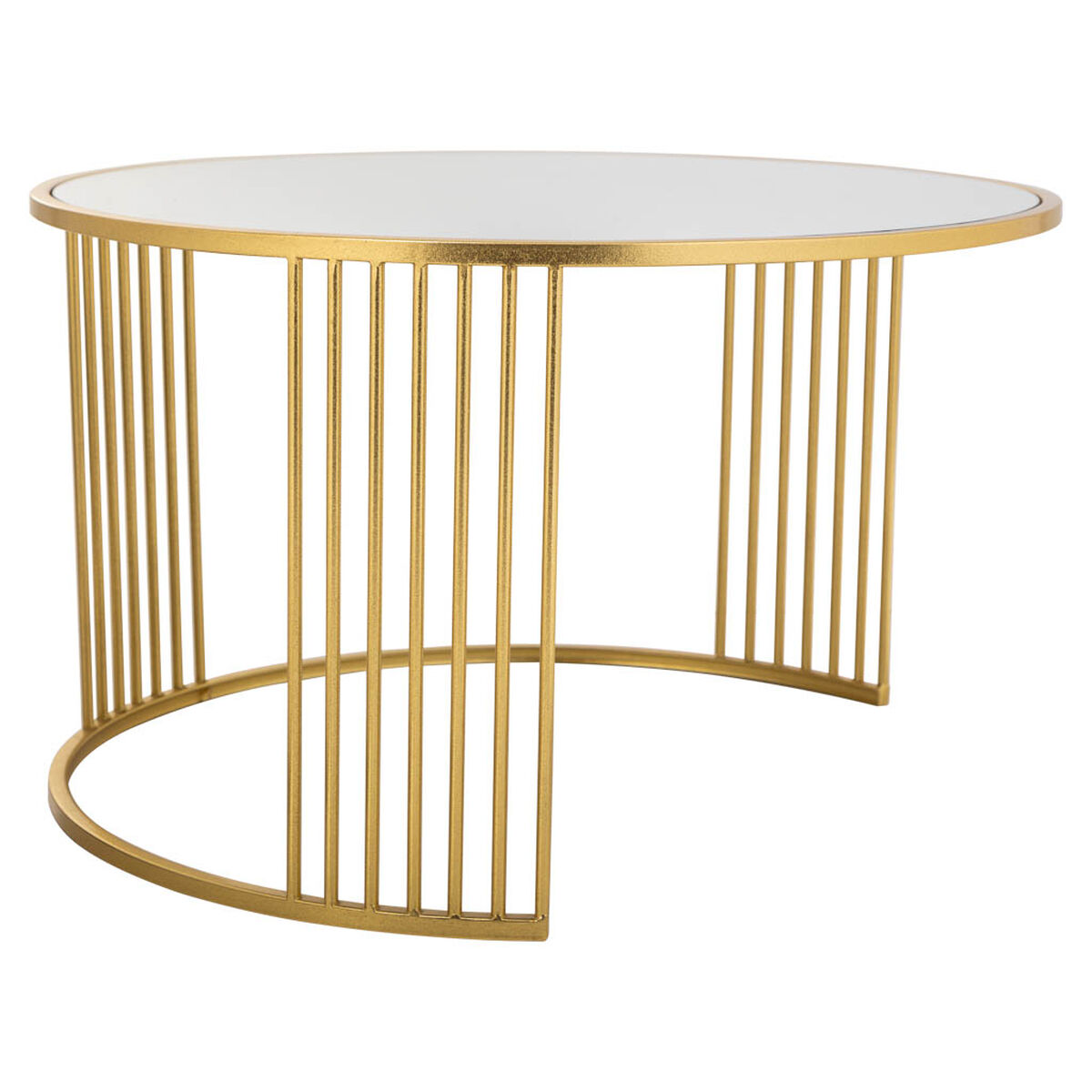 Soffbord Alexandra House Living Guld Järn Speglar Trä MDF 80 x 48 x 80 cm