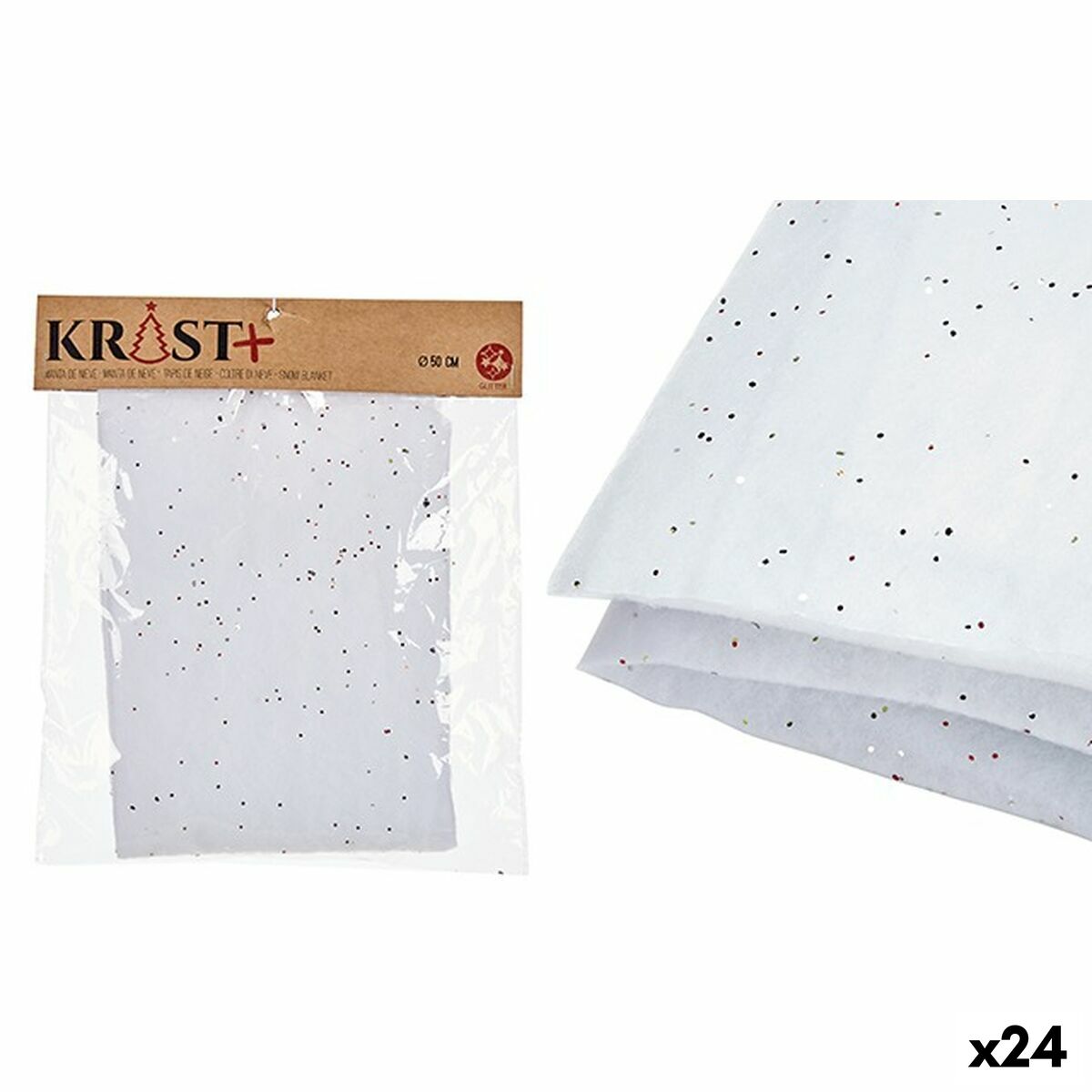 Julkrubba Krist+ Vit Polyester 50 x 0,01 x 50 cm Matta (24 antal)