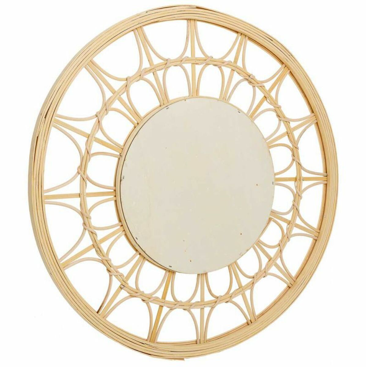 Väggspegel Alexandra House Living Naturell 56 x 2 x 56 cm Cirklar - 4