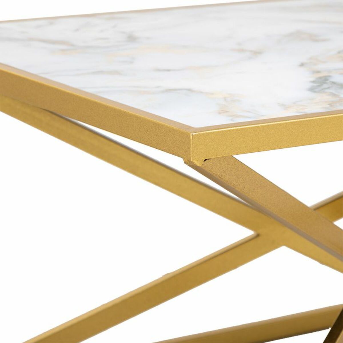 Soffbord Alexandra House Living Guld Metall Papper Järn Trä MDF 60 x 45 x 110 cm - 7