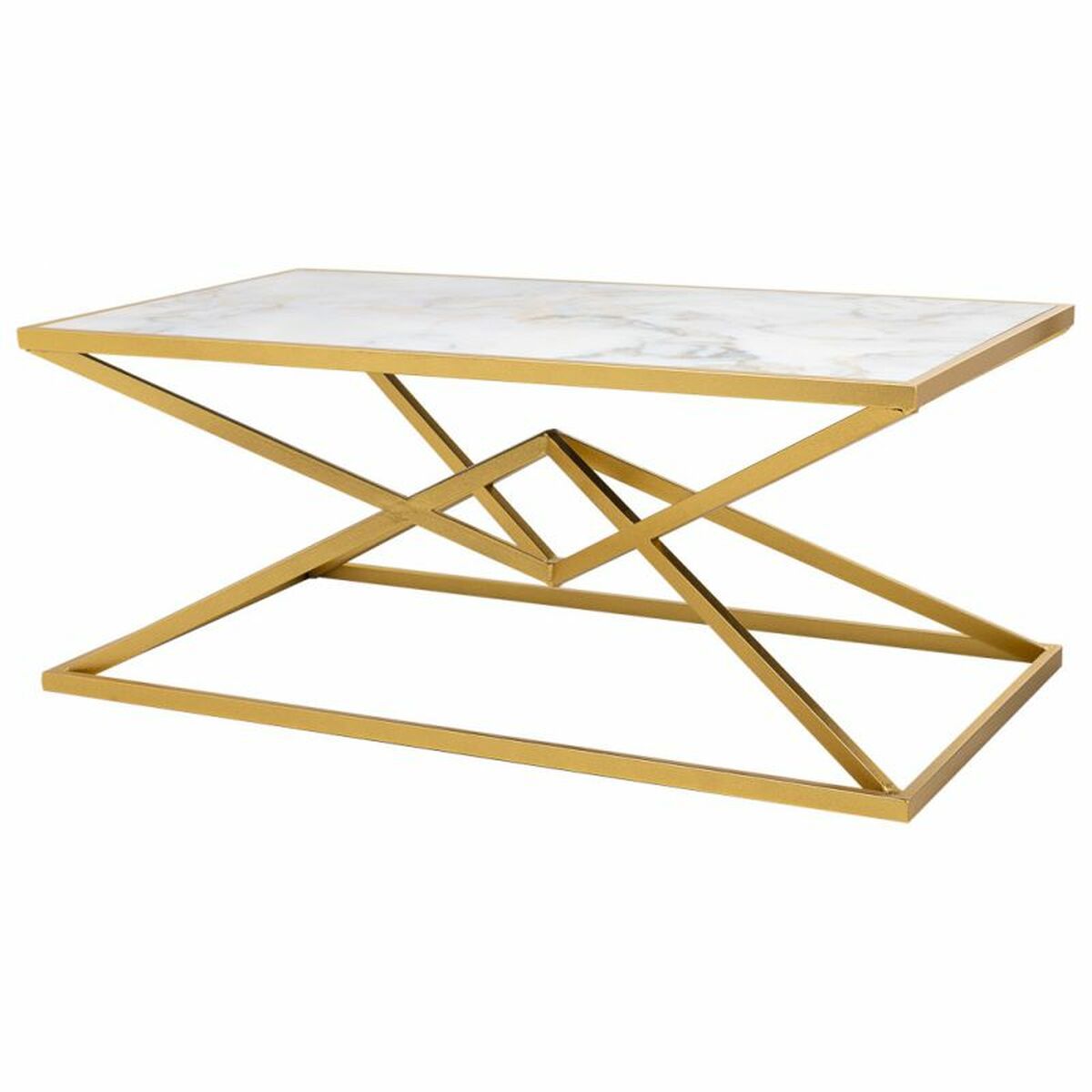Soffbord Alexandra House Living Guld Metall Papper Järn Trä MDF 60 x 45 x 110 cm - 5