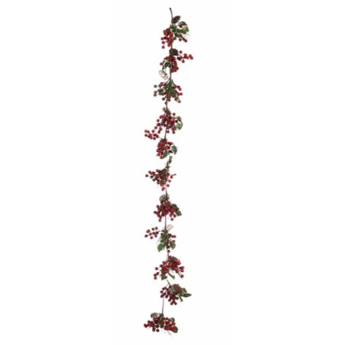 Julkrans Krist+ Brun Röd Grön Plast Röda Bär 15 x 7,5 x 156 cm Gren (6 antal) - 2