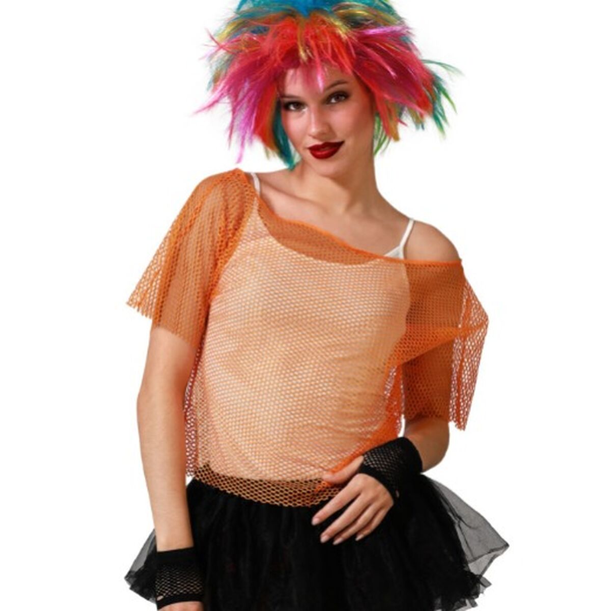 T-shirt med kortärm Dam Galler Orange