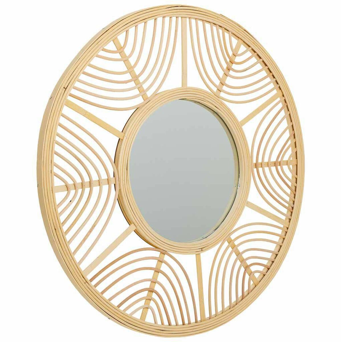 Väggspegel Alexandra House Living Naturell Bambu Rattan 55 x 2 x 55 cm