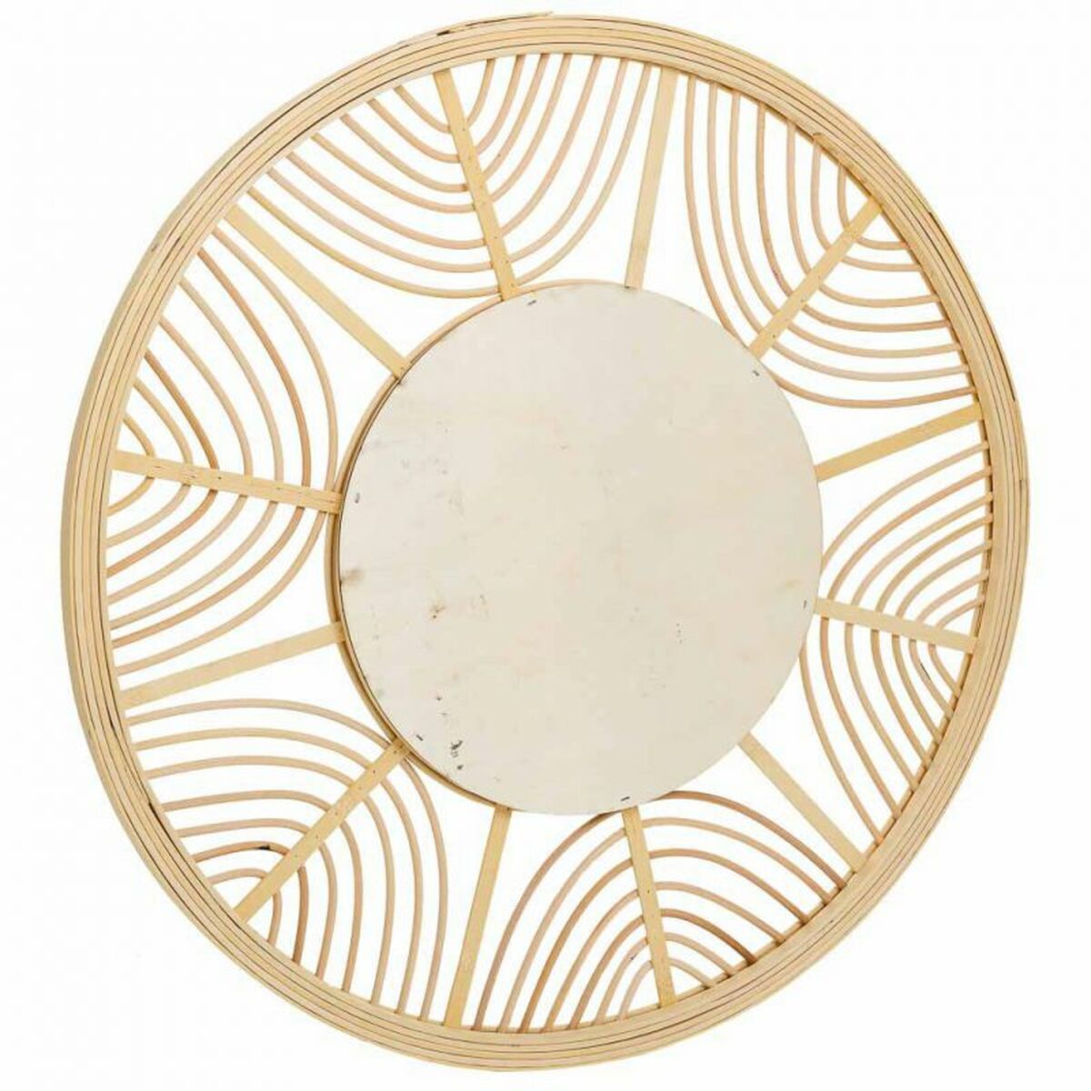 Väggspegel Alexandra House Living Naturell Bambu Rattan 55 x 2 x 55 cm - 4