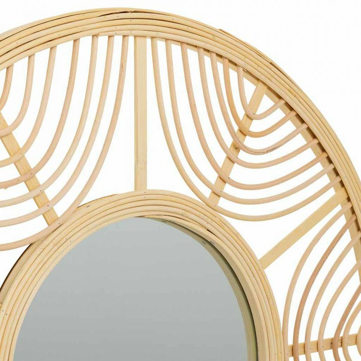 Väggspegel Alexandra House Living Naturell Bambu Rattan 55 x 2 x 55 cm - 5