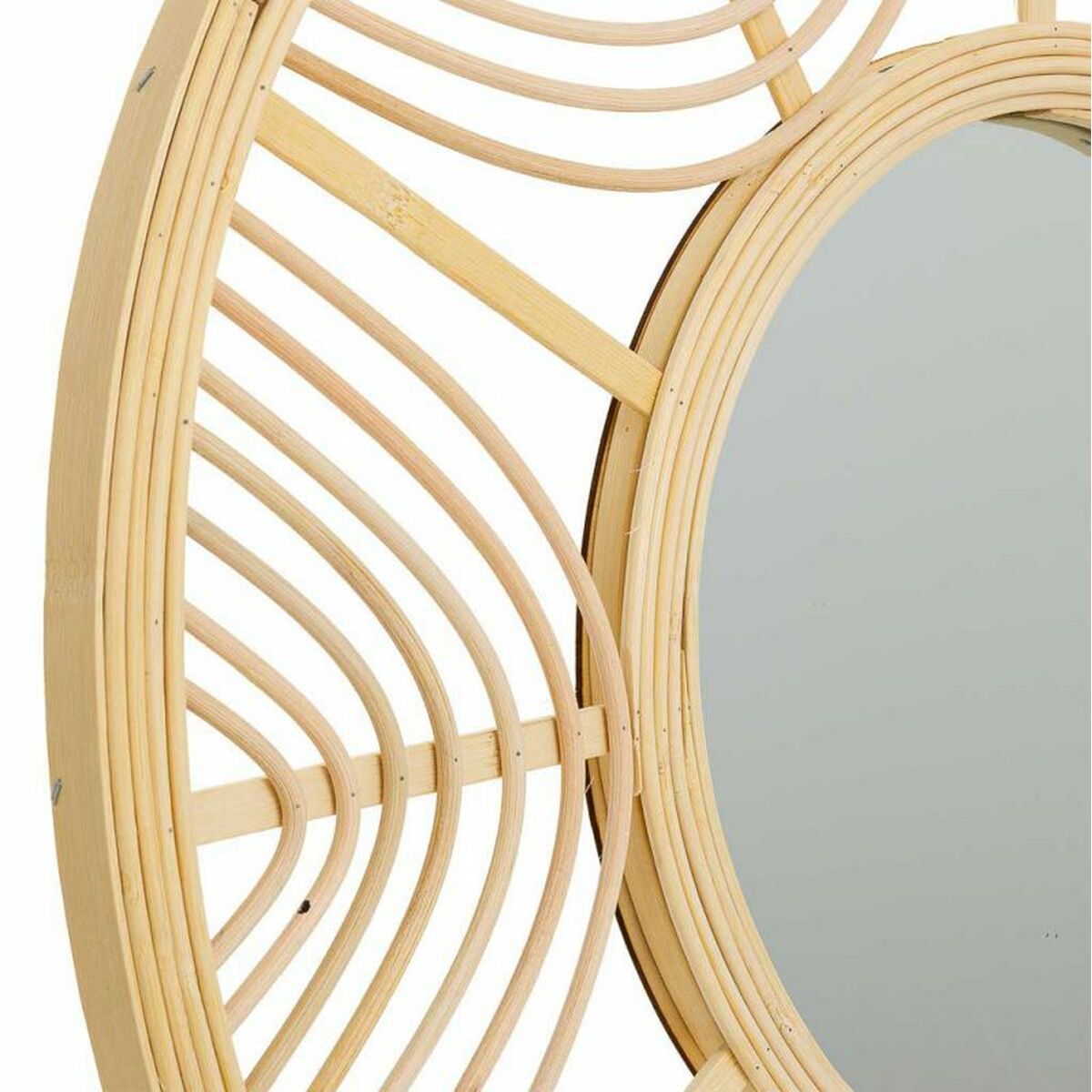 Väggspegel Alexandra House Living Naturell Bambu Rattan 55 x 2 x 55 cm - 6