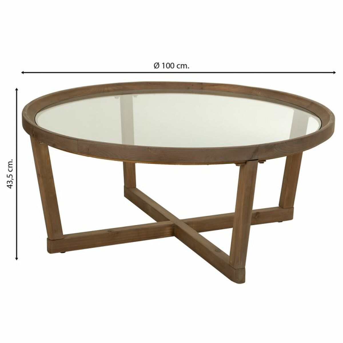 Soffbord Alexandra House Living Brun Järn Granträ 100 x 43 x 100 cm - 3