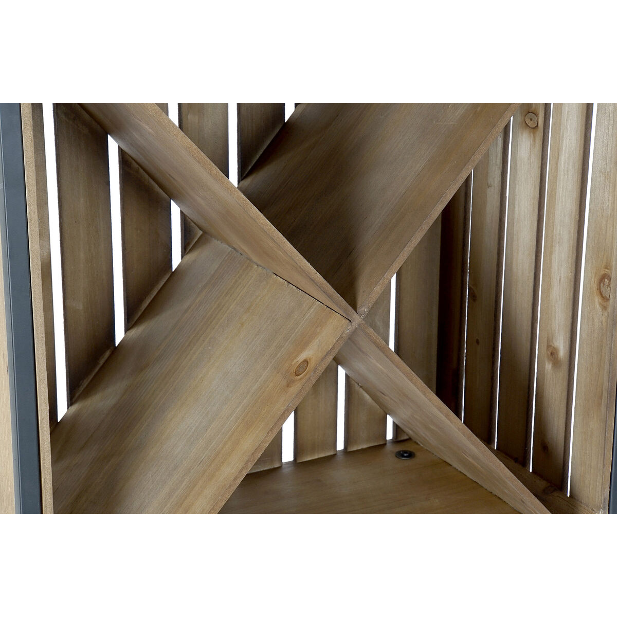 Flaskställ DKD Home Decor Svart Naturell Metall Gran 60 x 30 x 160 cm - 6